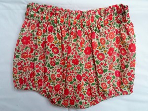 Bloomer en Liberty D'Anjo rouge/rose, taille 18 mois.